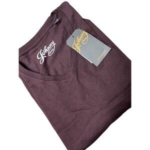 Johnny Bigg Mens Burgundy Essential V-Neck Tee  Shirt 2XL‎ NEW SOFT casual